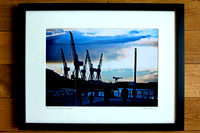 Govan Cranes. 30 x 40cm signed, framed print. £49